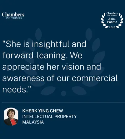 Chambers Top Ranked Asia-Pacific 2025 testimonial for Kherk Ying Chew